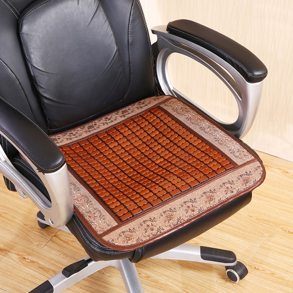 Coussin bambou été pour chaise de bureau 45x45 cm - Assise respirante confort