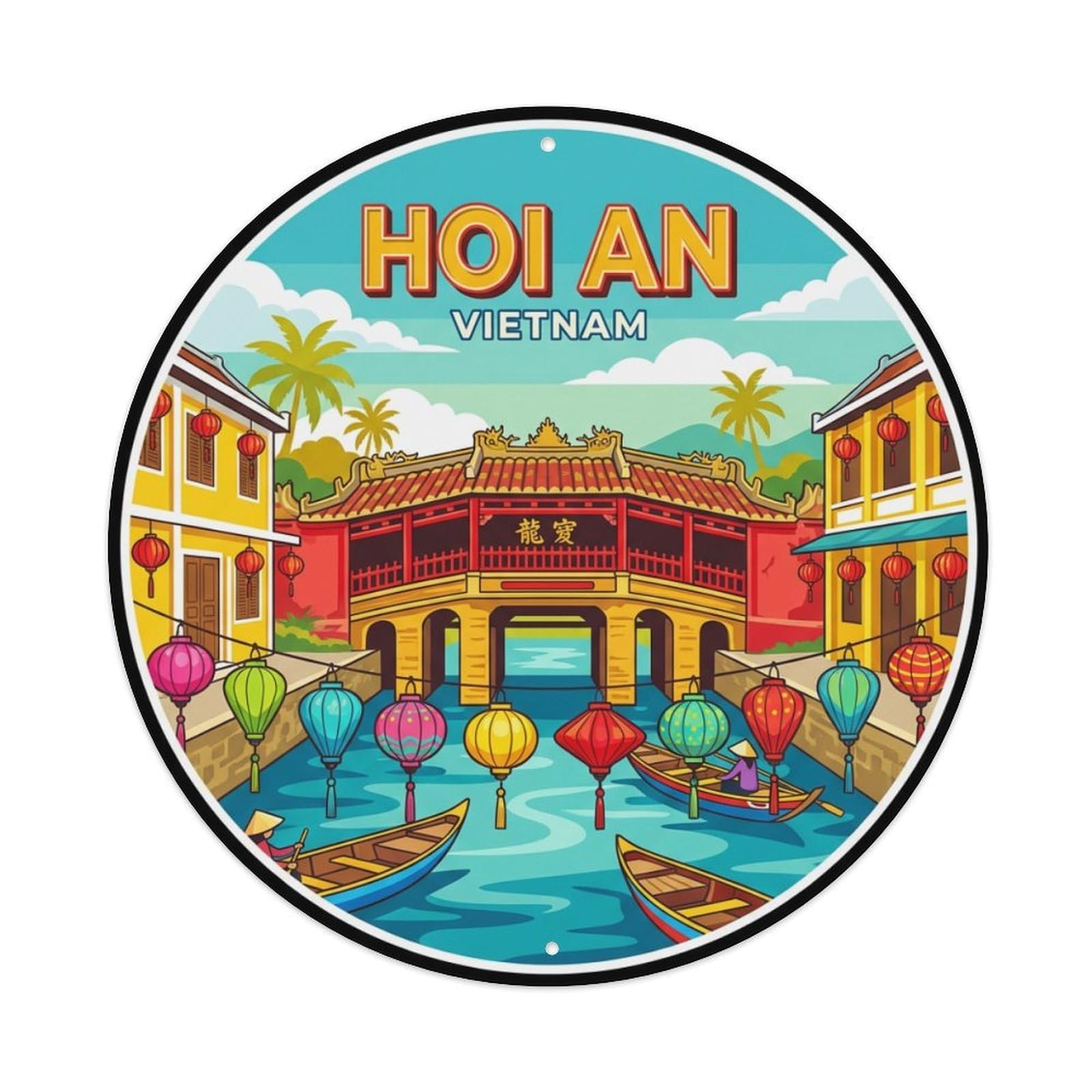 Retro Travel Vietnam Hoi An Metal Tin Sign
