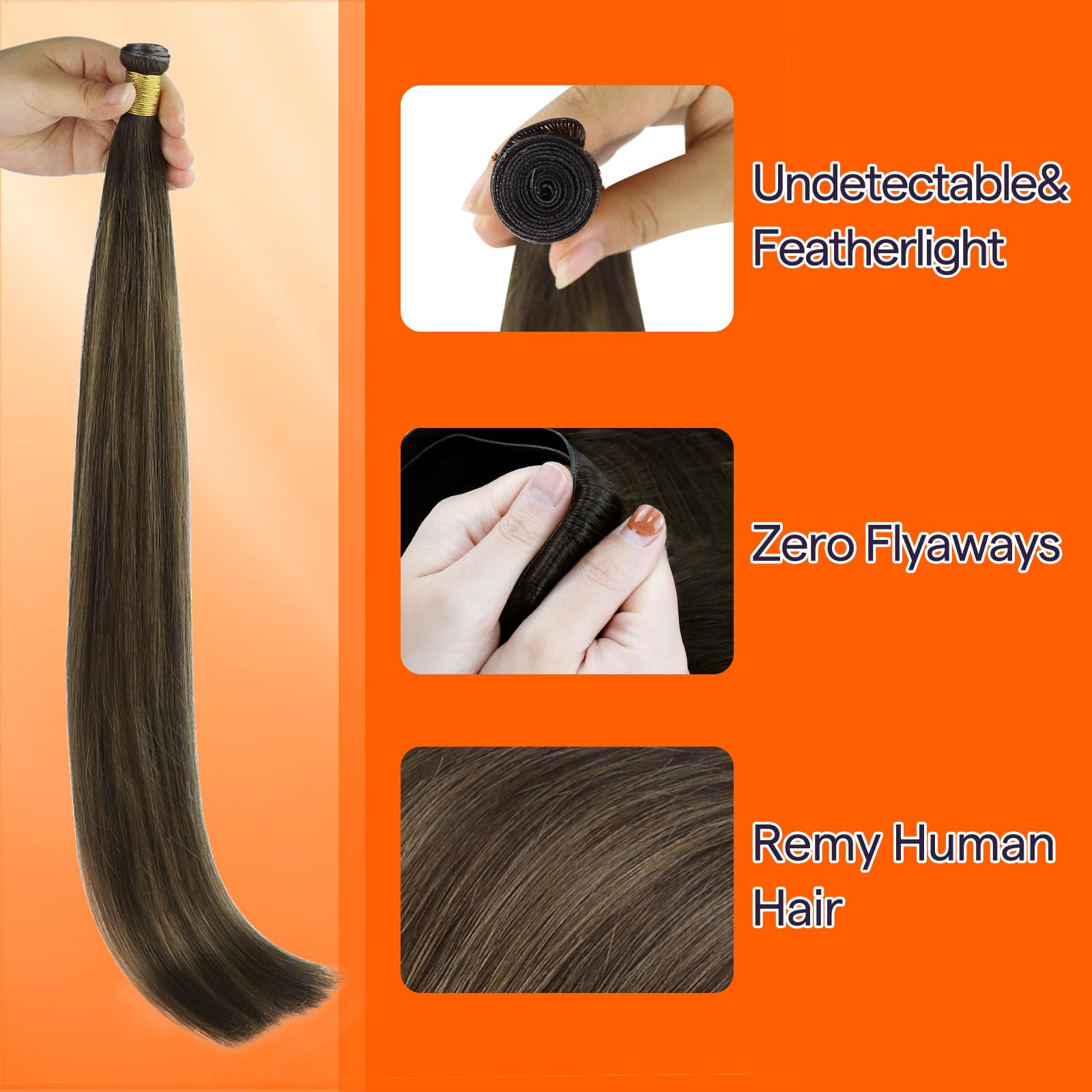 22 Inch Human Hair Extensions 60g Sew In Weft Straight Remy Hair Remy Royale Double Drawn Human Hair Weft Weave Extensions  main image 4
