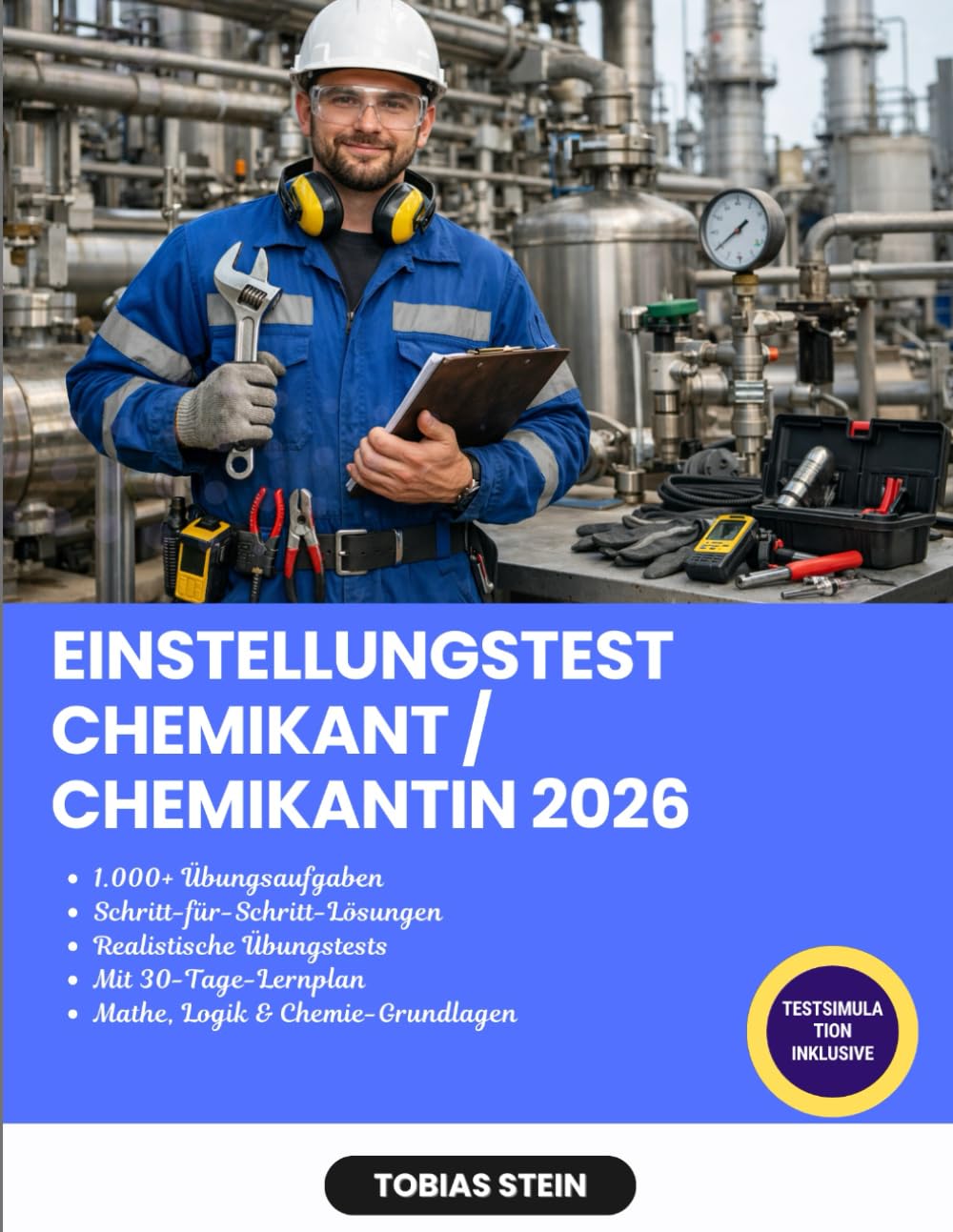Einstellungstest Chemikant / Chemikantin 2026: Bestehen Sie den Eignungstest für Anlagenbediener in der Chemieindustrie erfolgreich! | Mit Lernplan, ... 1.000 Fragen und verständlichen Lösungen