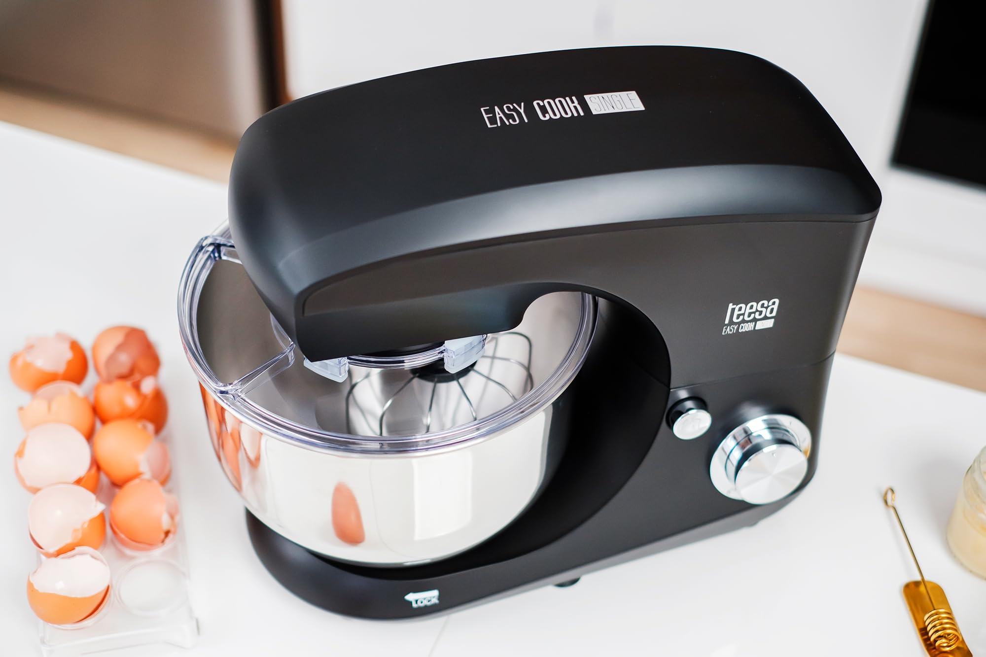 teesa Easy Cook Single Black Robot de Cocina, agitador, batidora, 1400 W, 1 Liter, 44 Decibeles, Aluminio, Negro