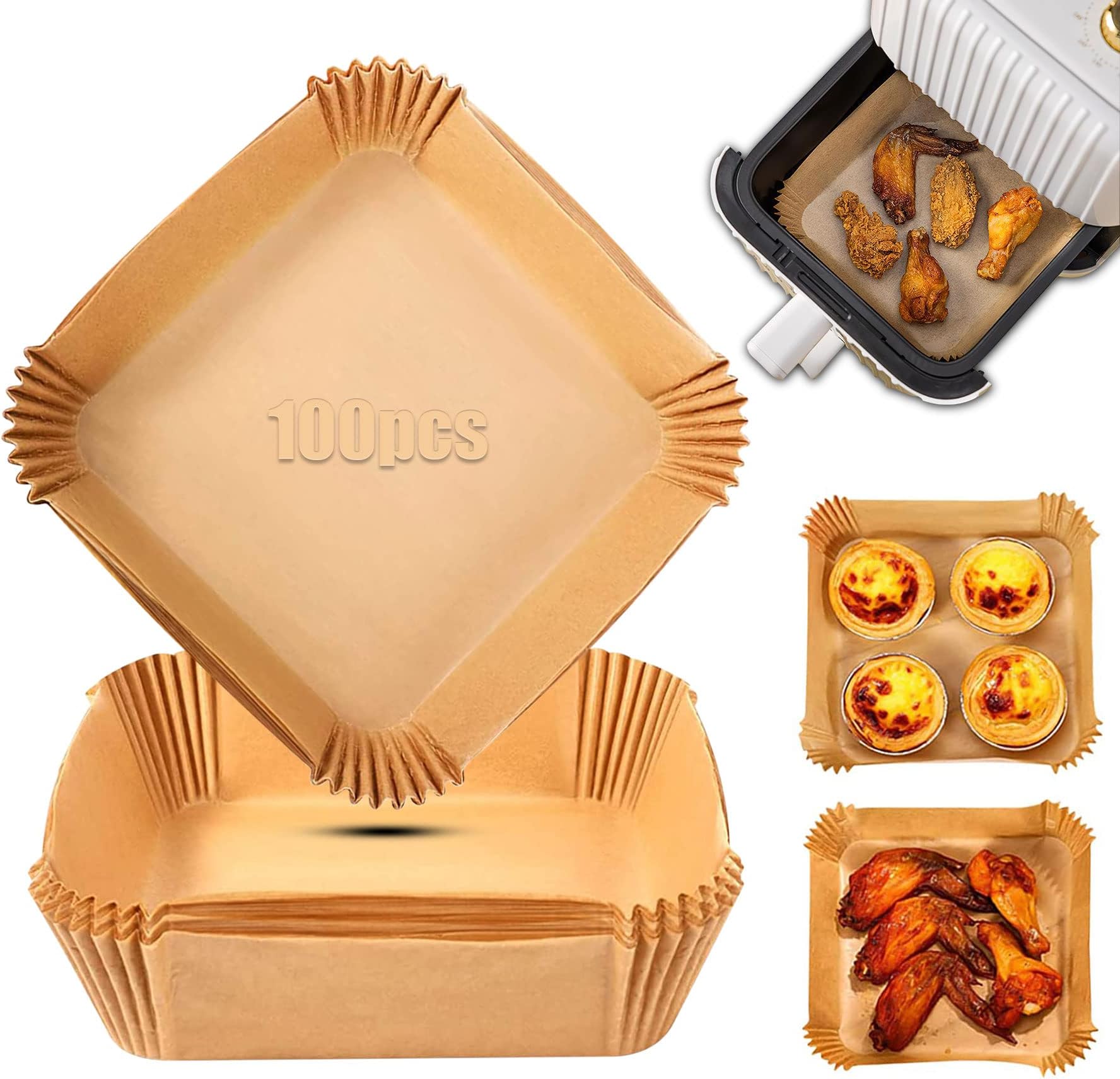 200 Carte Forno Per Friggitrice Ad Aria - Antiaderente, Forate, Facili Da Usare