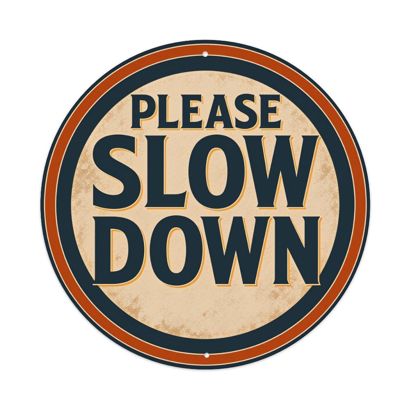 Please Slow Down Sign Pattern Metal Tin Sign Vintage Garden Bedroom Cafe Bar Man Cave Home Wall Decor Metal Poster 8x8 inches