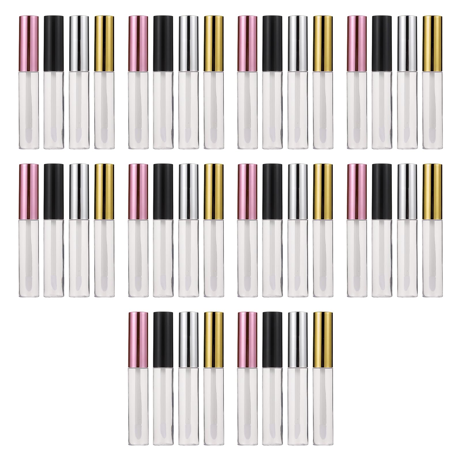 Ipetboom 40 Stück Nachfüllbare 10ml Lipgloss Tuben aus ABS mit Einzigartiger Form Umweltfreundlich und Tragbar zum Selbermachen von Kosmetik für Unterwegs