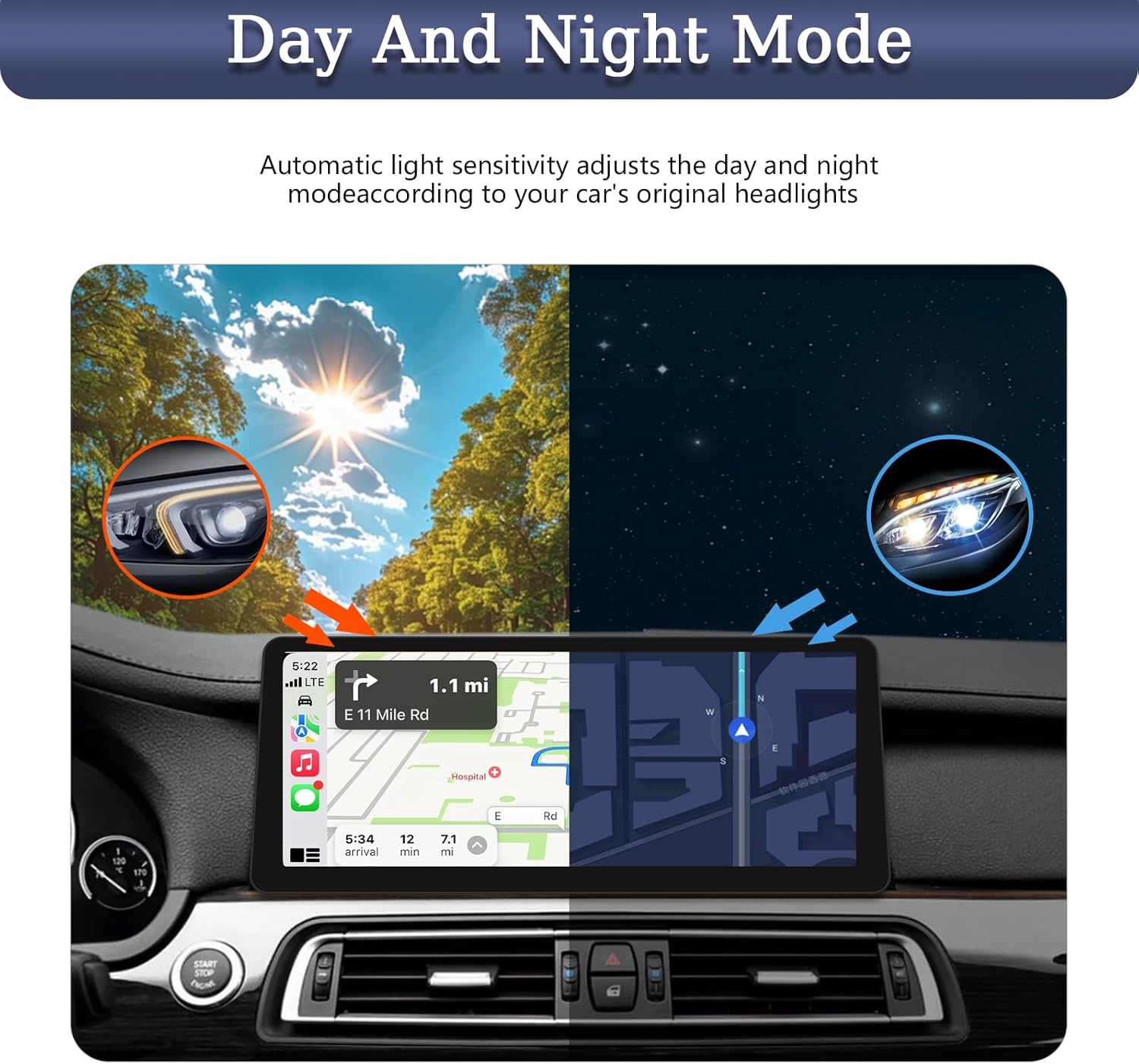 12.3 Inch CarPlay for BMW 3 5 Series E60 E61 E62 CCC 2005-2008 Andriod Auto Radio Upgrade Touch Screen Car Stereo Multimedia Linux System (Linux CCC System)