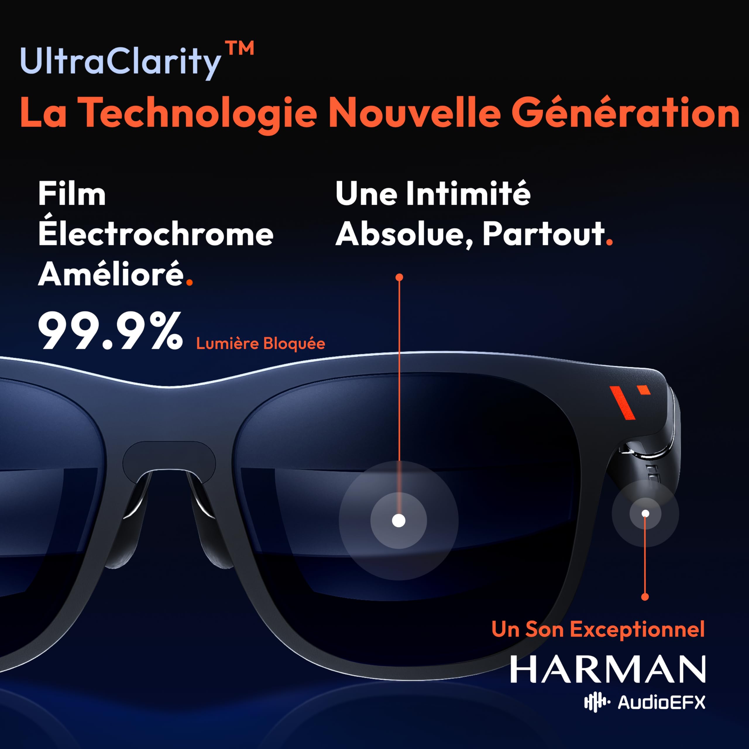 VITURE Lunettes AR Pro, écran 135” 120Hz, Audio Harman, Film électrochrome, Lunettes XR compatibles avec iPhone 17/16/15, Android, Mac, PC, Switch, Switch 2 - Occasion