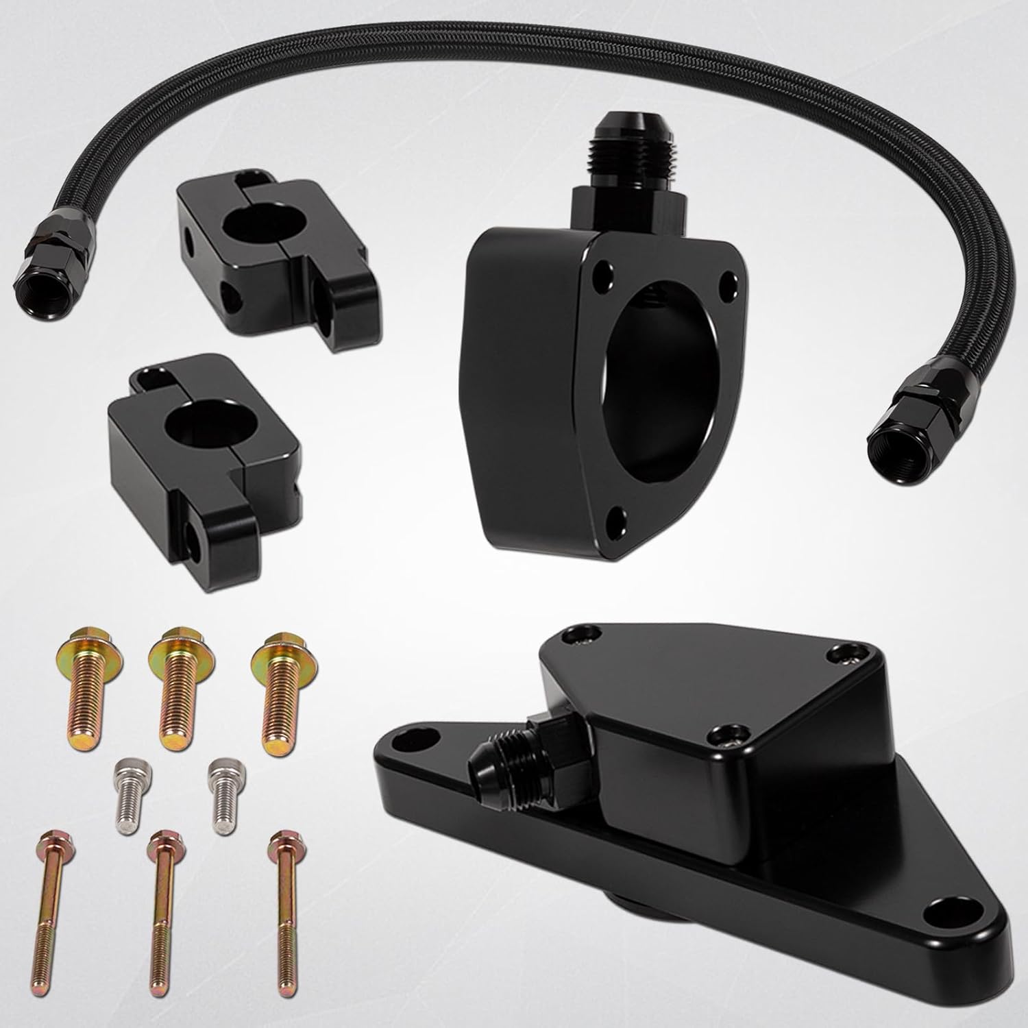 Coolant Bypass Kit with Nylon Braided Hose Perfectly Compatible with 2007.5-2018 Dodge Ram 6.7L Cummins Diesel Engines