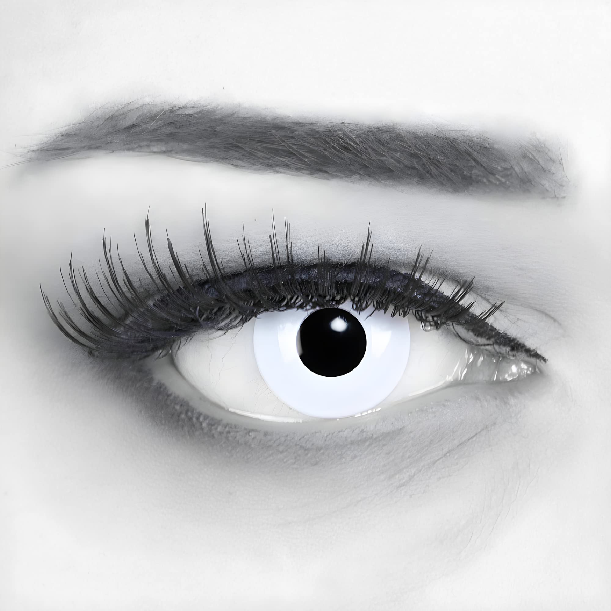 Meralens - Lentes de Contacto "White Out " con caja de lente (1x2piezas) Fun - Crazy Envío