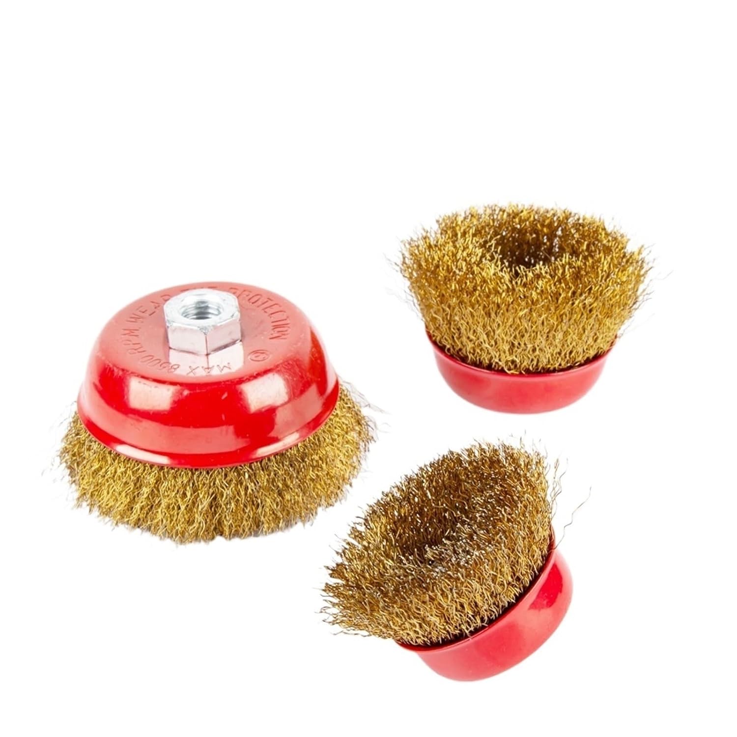 1PC Crimped Wire Wheel Cup Brush Steel Brass Coated Bowl Shape Hole M14/M10 for Angle Grinder Metal Removal Rust Paint(100XM14 1pc)