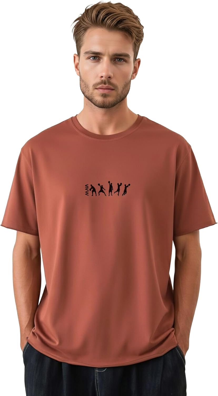 KlothoMAIA Men's Basketball Graphic T-Shirt, Oversize, Cotton Fabric