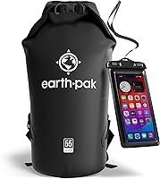 Vista 38 de Earth Pak Bolsa Seca Impermeable - Mochila Impermeable de Cierre Enrollable Superior Mantiene el Equipo Seco para Kayak con Funda Impermeable