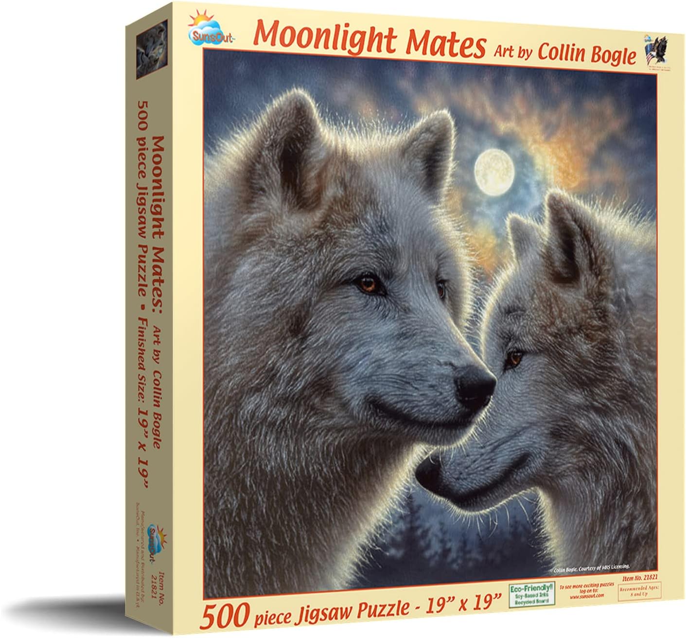 SUNSOUT INC - Moonlight Mates - 500 pc Jigsaw Puzzle by Artist: Collin Bogle - Finished Size 19" x 19" - MPN# 21821