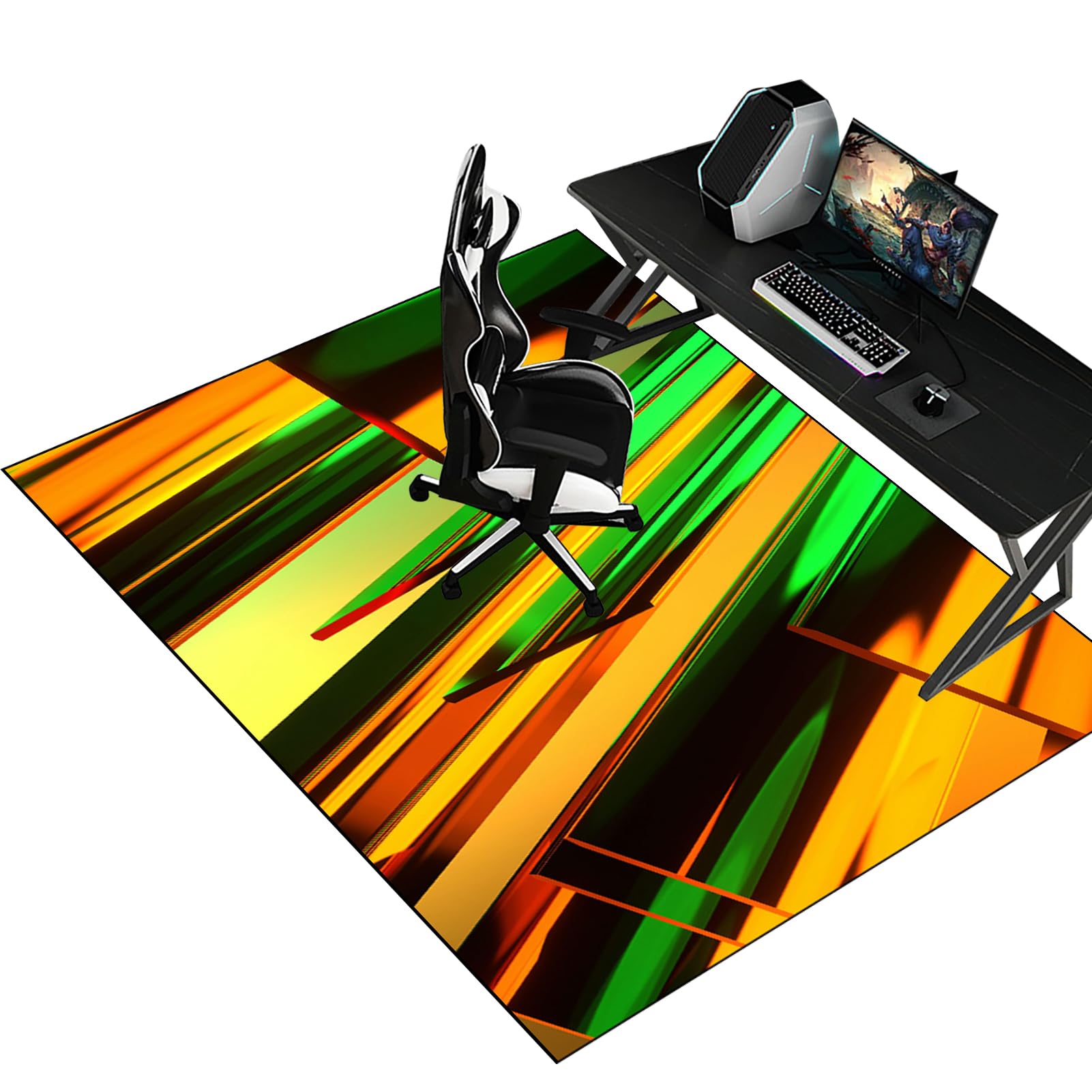 Fzamudng Gaming Chair Mat Floor Protector for Rolling Chair, 80 x 120 cm Office Chair Mat for Carpeted Floors, Low/Medium Pile Carpet Protector Chair Mat for Easy Glide, Desk Chair Mat for Carpet