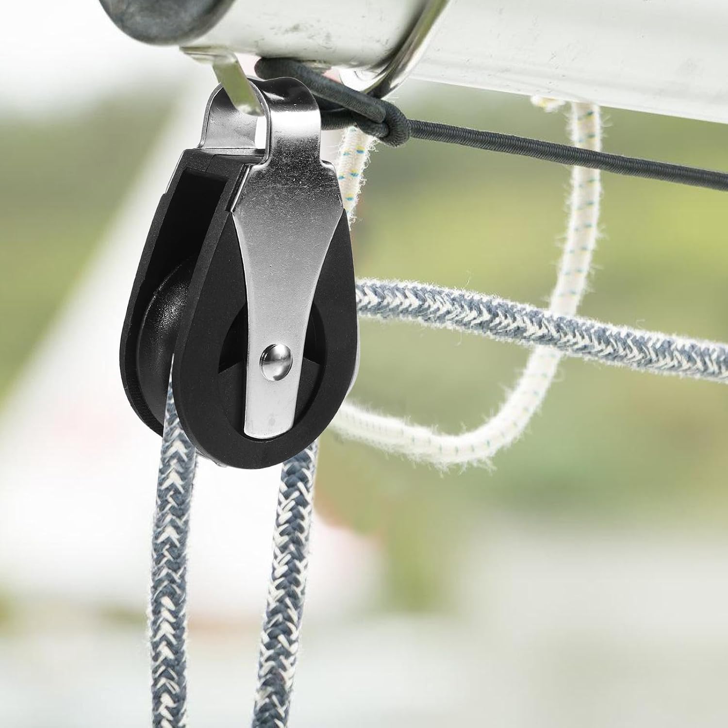 Stainless Steel Nylon Sailing Pulley Block for Rope, Sturdy and Reliable Marine Accessory for Boat Operations, Efficient Yacht Trolley and Kayak Anchor Trolley Hardware