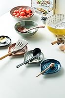 Vista 7 de Soporte para cucharas, soporte de cuchara de cerámica para encimera de cocina, cocina de granja, soporte grande para utensilios para cucharas, Azul