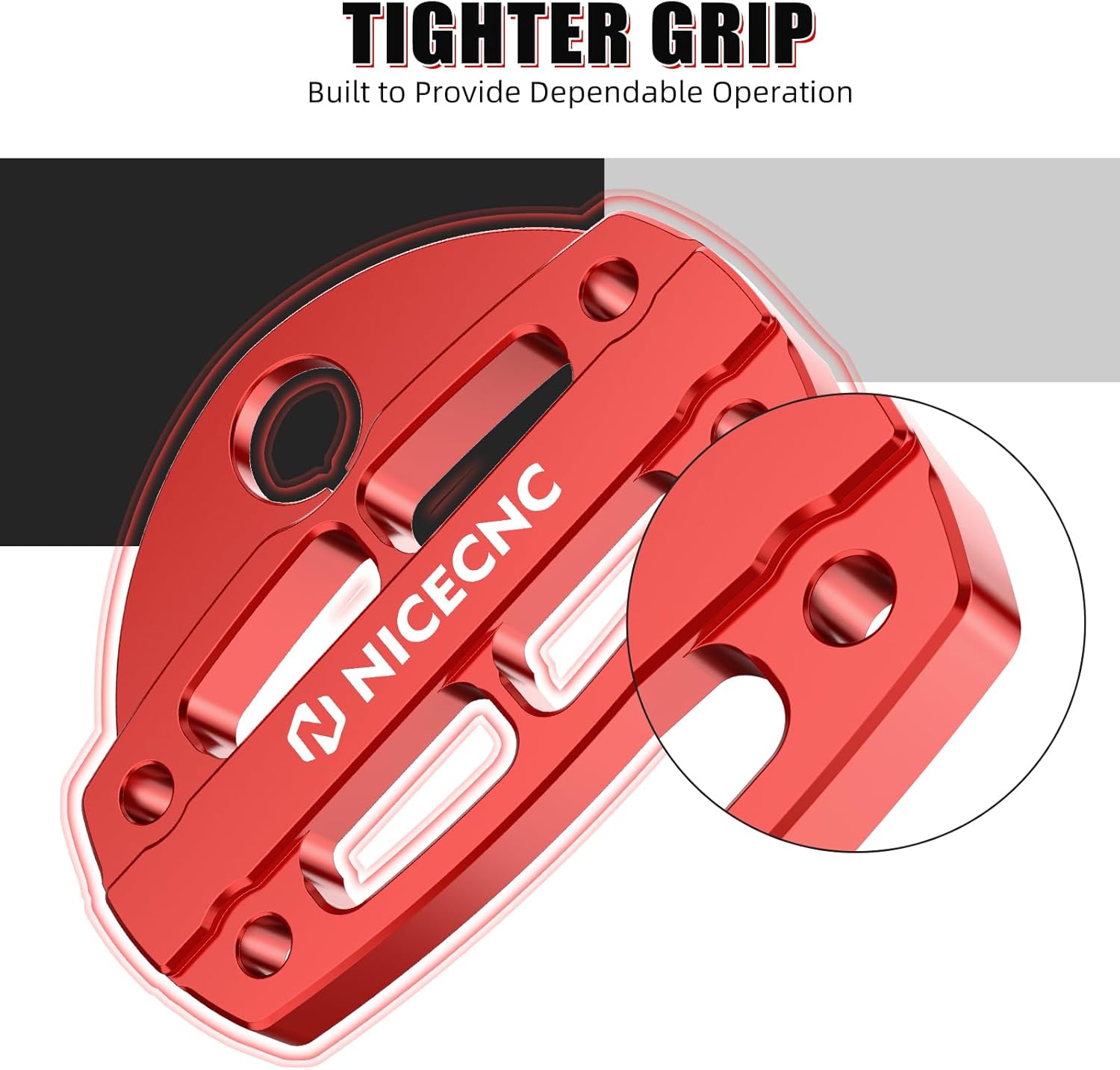 NICECNC Handlebar Clamp Aluminum Compatible with Yamaha Raptor 700 2006-2009 2011-2026, Raptor 700 Special Edition 2010 Red