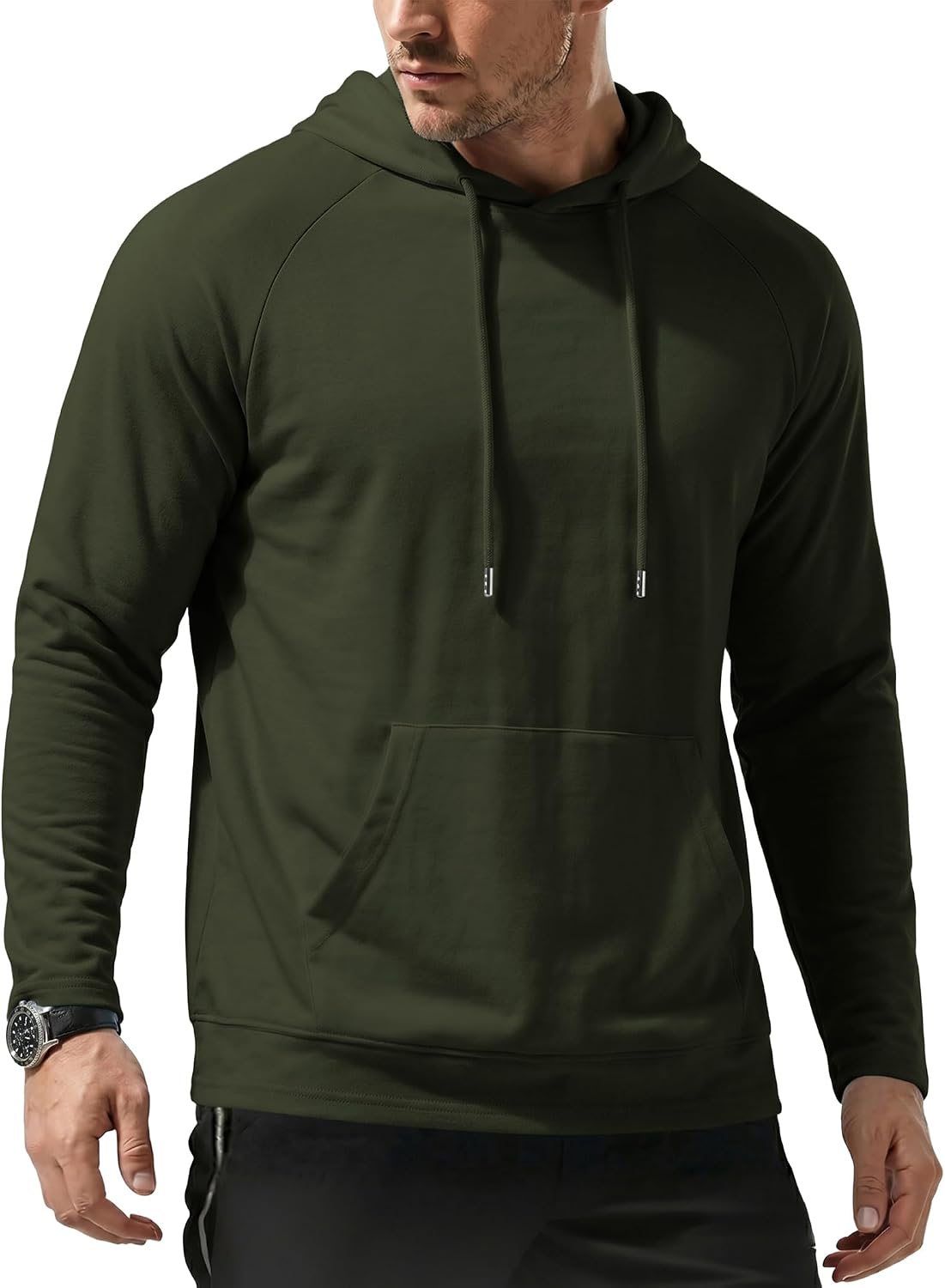 JMIERR Mens Long Sleeve Hoodies Casual Hooded Shirts with Pocket | Lightweight material, Kangaroo pocket, Loose fit, Athletic and casual, Workout, Gym, Fall and winter