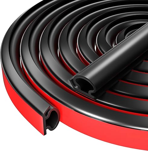 Miniatura 10 de Burlete de sellado de puerta, tira de sellado de puerta en forma de D, tira de sellado para ventanas para aislamiento de marcos de puerta con gran