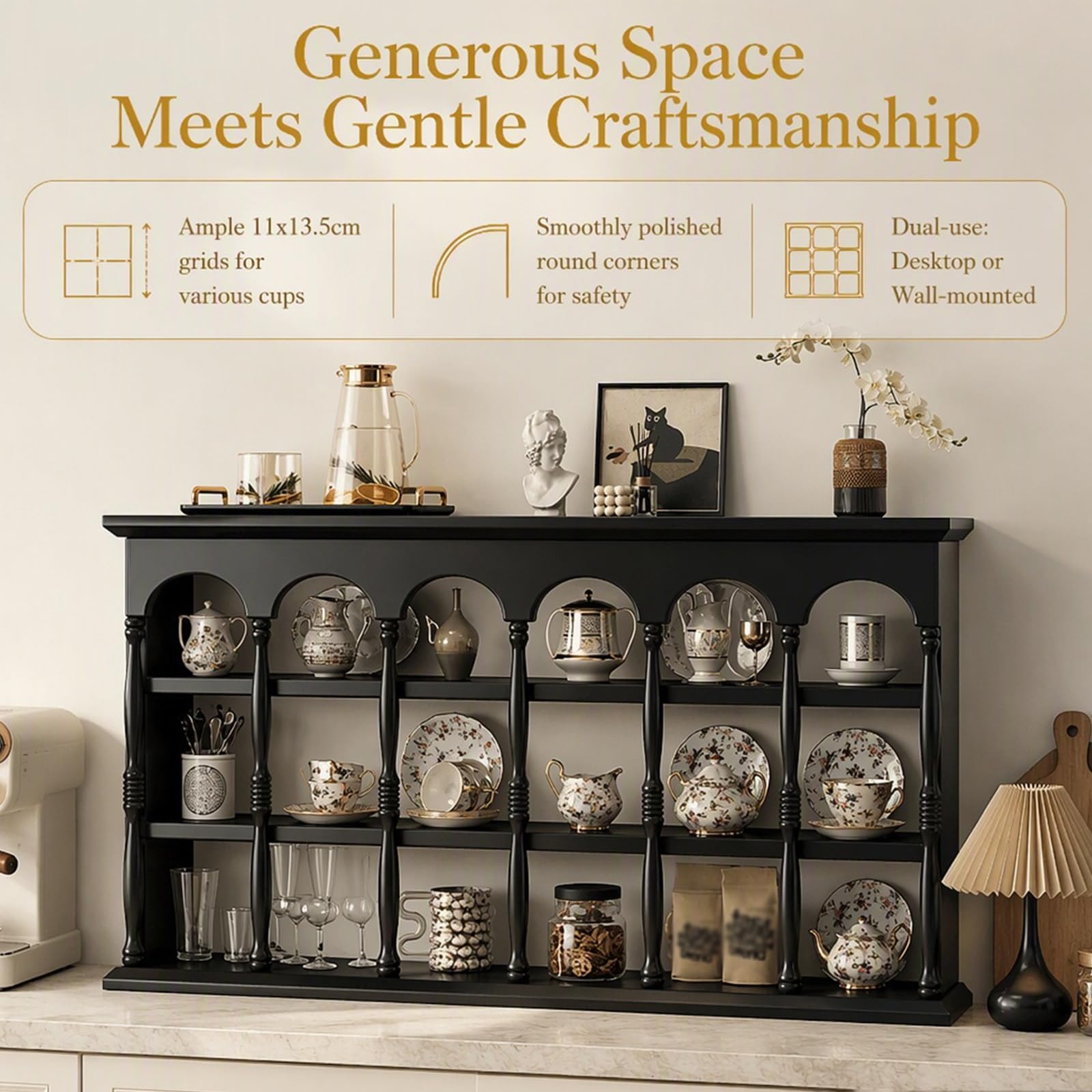 Tassen-Organizer for Den Schrank, Zur Wandmontage