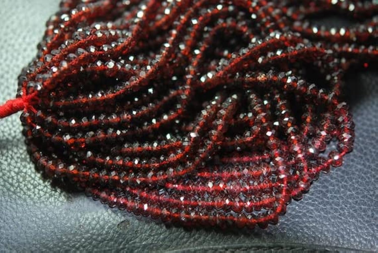 Grenat du Mozambique perles rondelles facettées 5mm pour création bijoux DIY