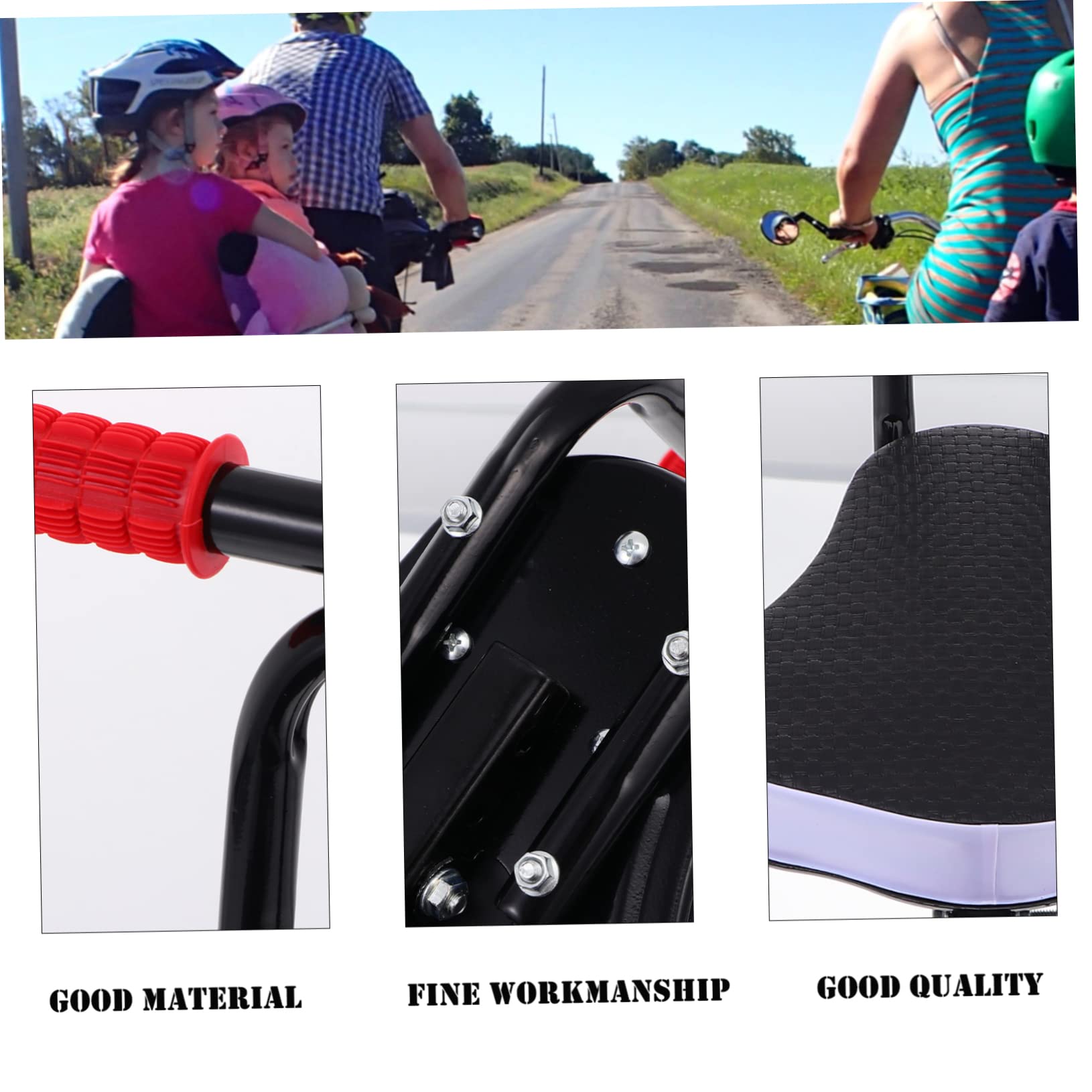 Seggiolino Sicurezza per Ragazzi per Bici Elettrica Pieghevole Nero | Acciaio al Carbonio e Sponge, Installazione Semplice, Tocco Confortevole, Effetto Protettivo