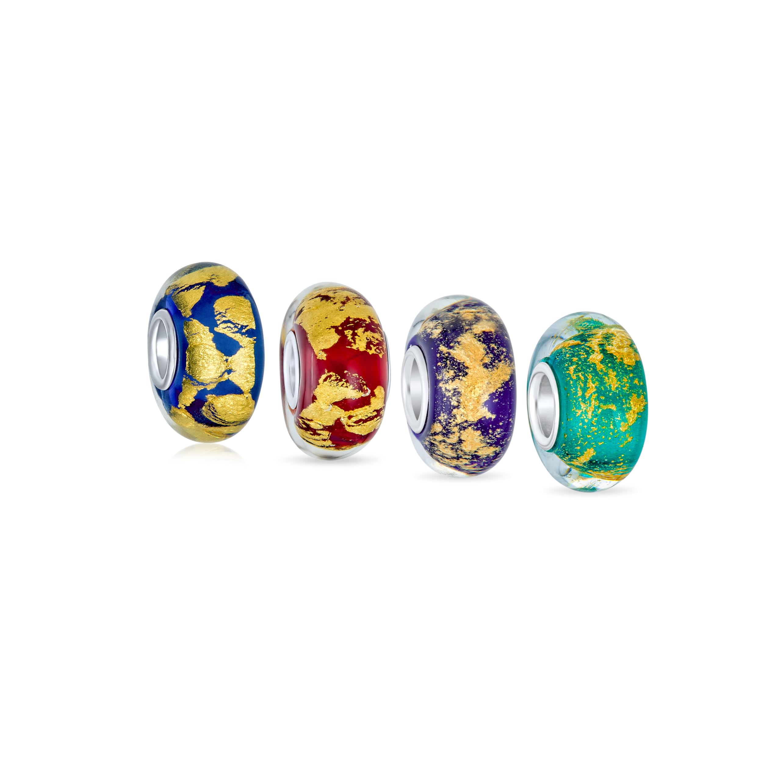 Abalorios de vidrio de Murano azul y rojo para personalizar tu pulsera 5