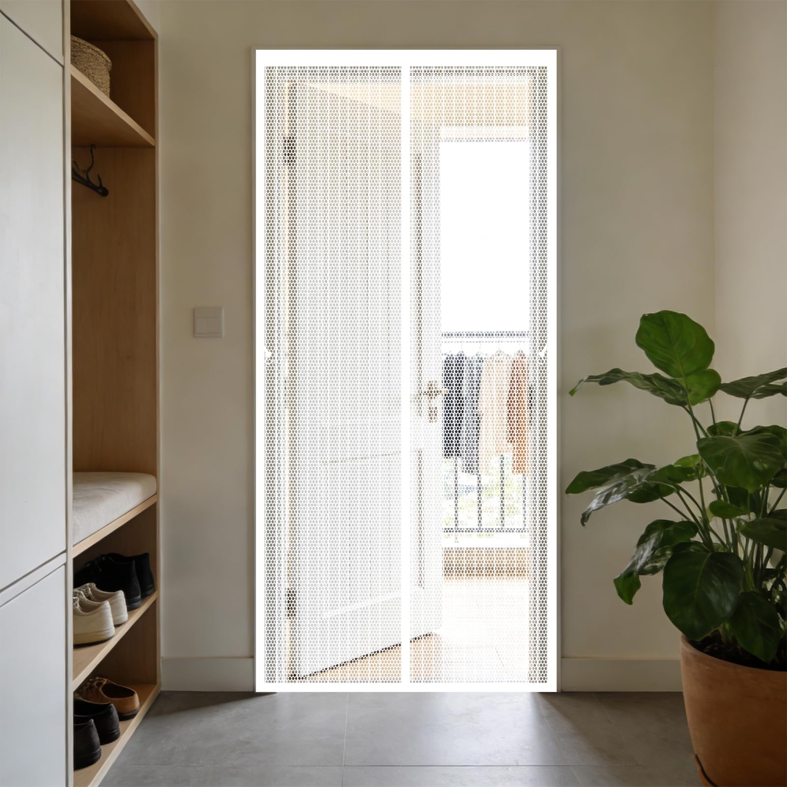 Moustiquaire fenetre aimantée blanche pour aérer la chambre et le balcon en été