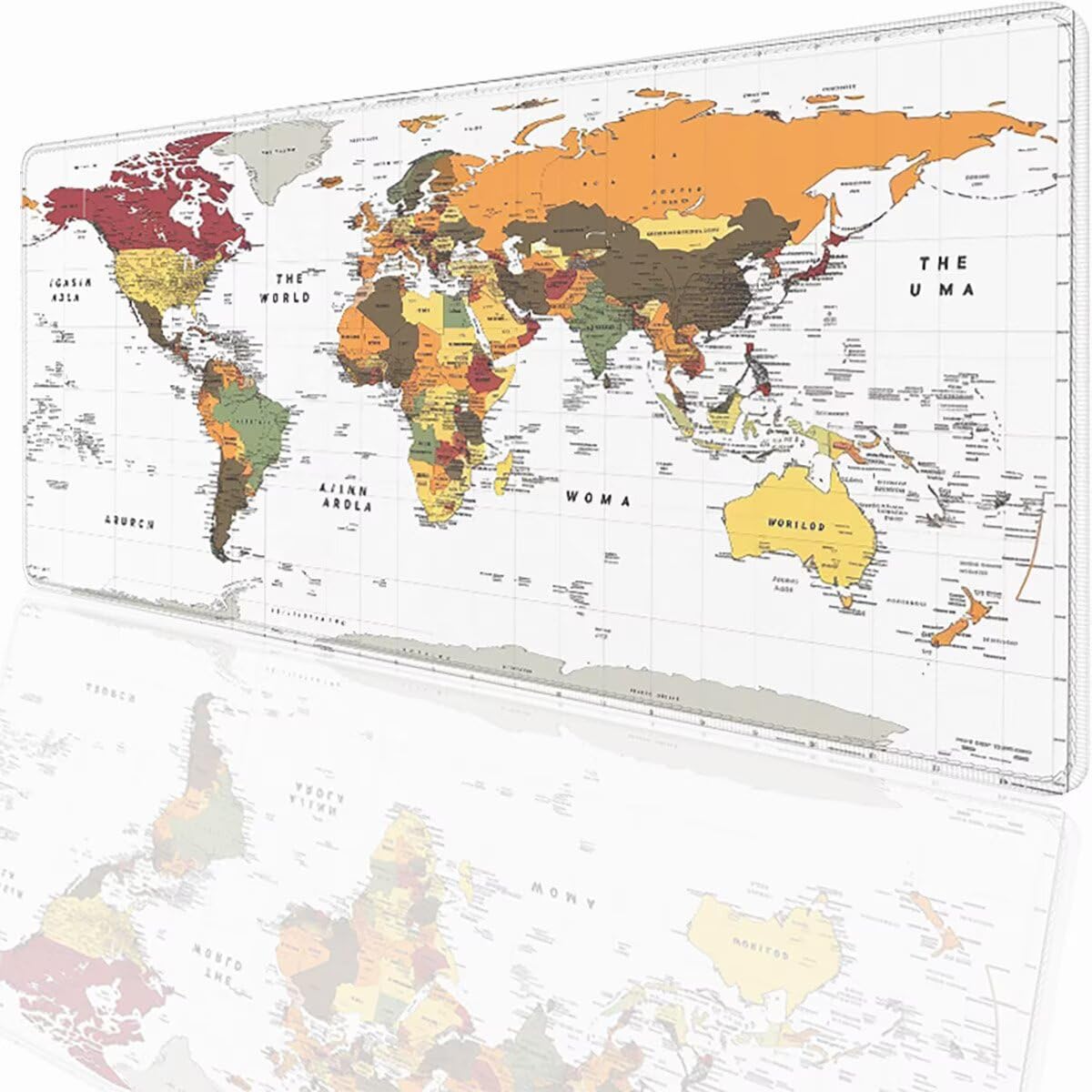 Alfombrilla Ratón Gaming XXL, Gaming Mouse Pad 1500x800x3mm, Protector Escritorio Antideslizante, Alfombrilla de Ratón Mundo Mapa Mousepad Grande, Tapete Raton para Jugadores de PC Oficina LMDT2434