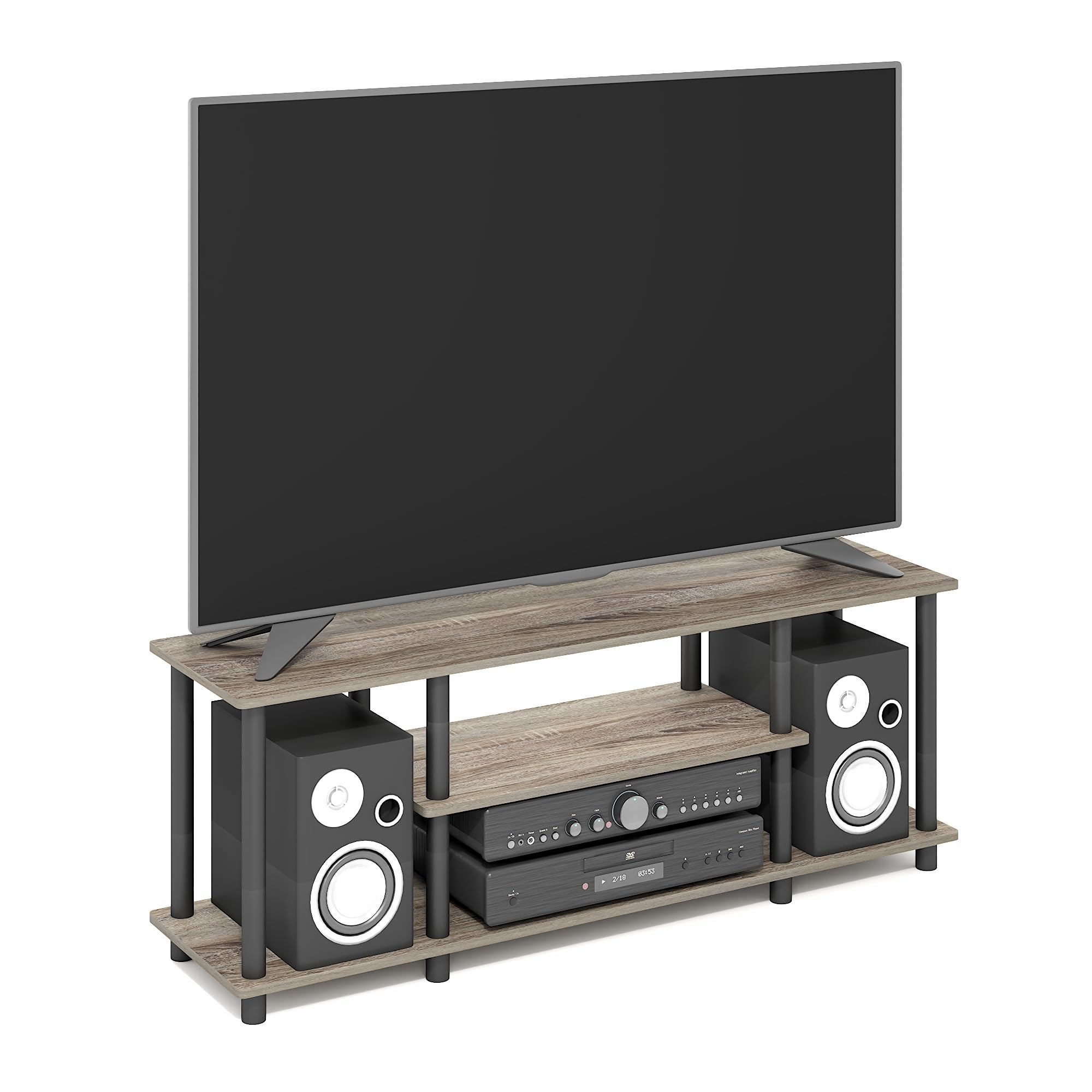 Amazon.com: Furinno Turn-N-Tube No Tools 3D 3-Tier Entertainment