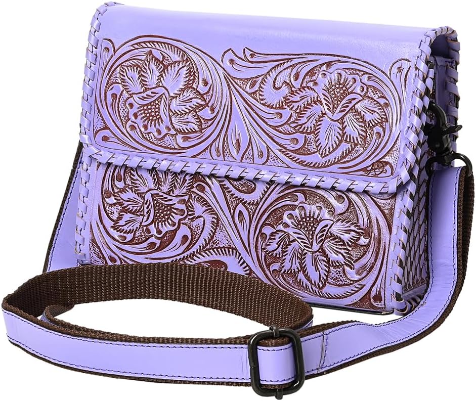 American Darling Crossbody Beautifully Hand Tooled Genuine Leather Western Women Bag Handbag Purse