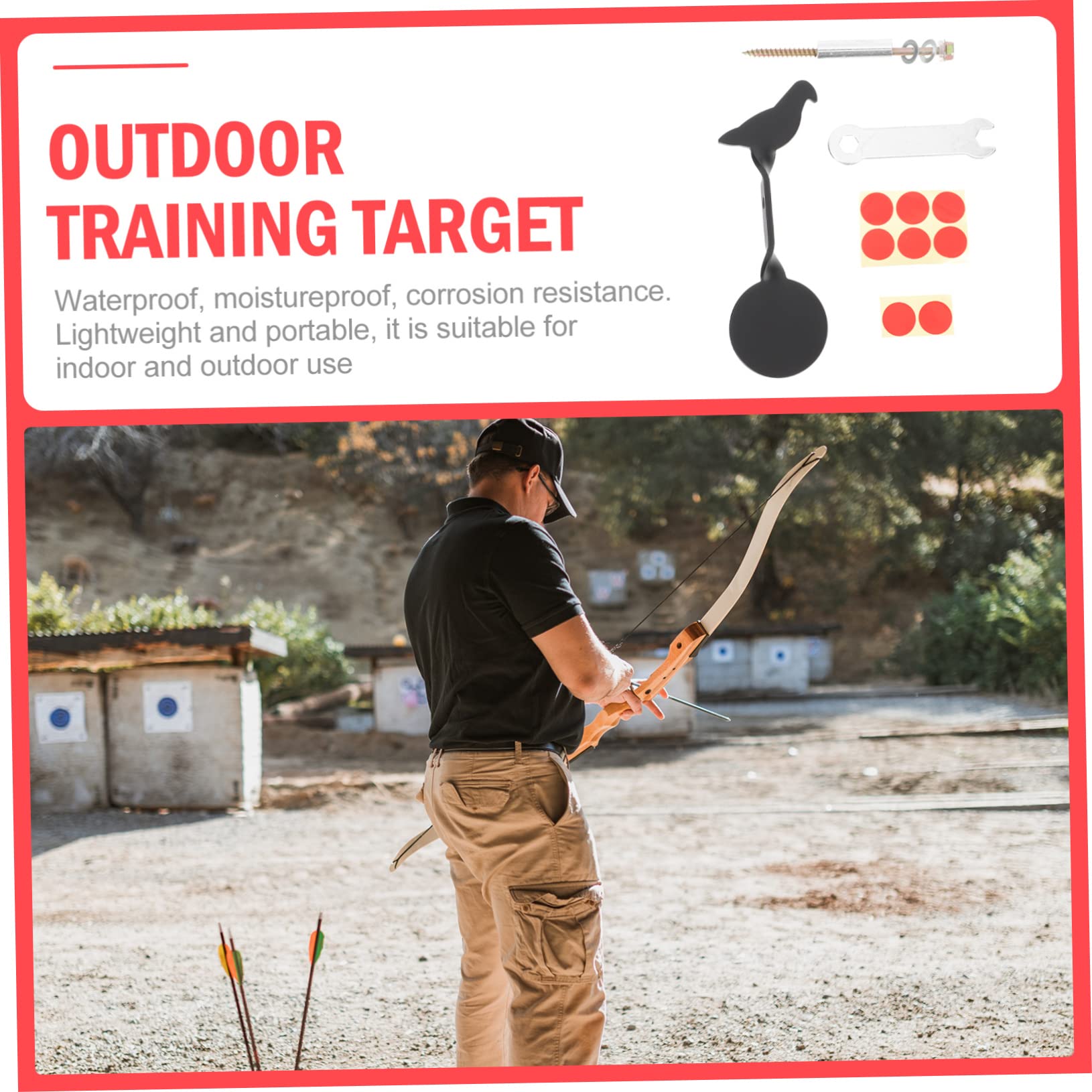 LIOOBO Alloy Material Rotating Game Target Easy to Use for Outdoor Practice Archery Tree Target