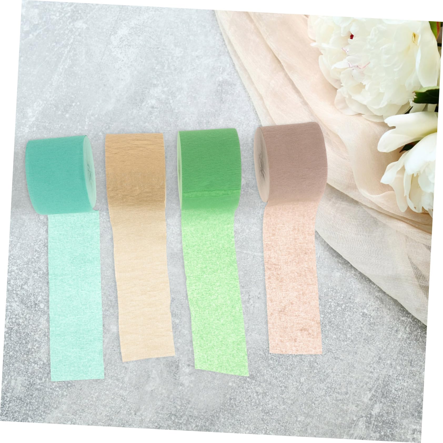 TEHAUX 32rouleaux Papier Crépon Pour Décorations De Fête Anniversaire Et Mariage Accessoires De Streamers Pour Événements Festifs