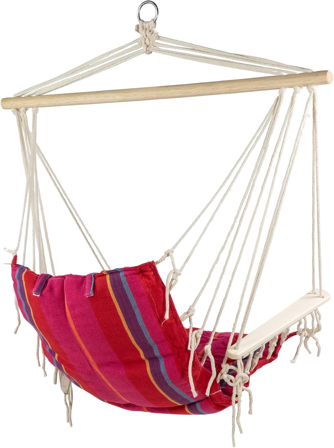 Northlight 32756772 Blue Brown and Yellow 21" x 37" Striped Hammock Chair with Pillow and Armrests