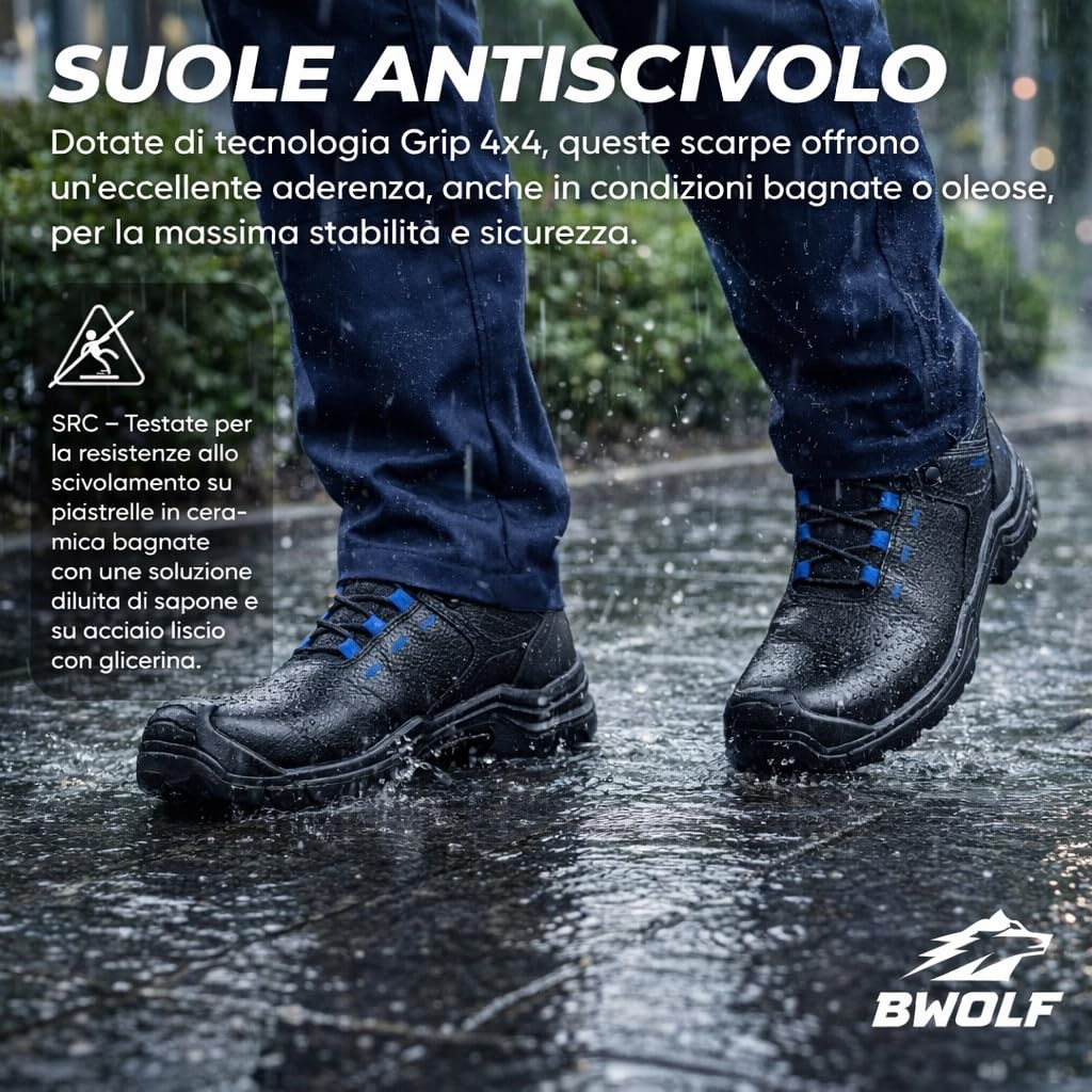 BWOLF PANZER HI S7S Scarpe antinfortunistiche impermeabili S7S | Puntale composito, protezione anti-perforazione in Kevlar, suola in poliuretano antiscivolo