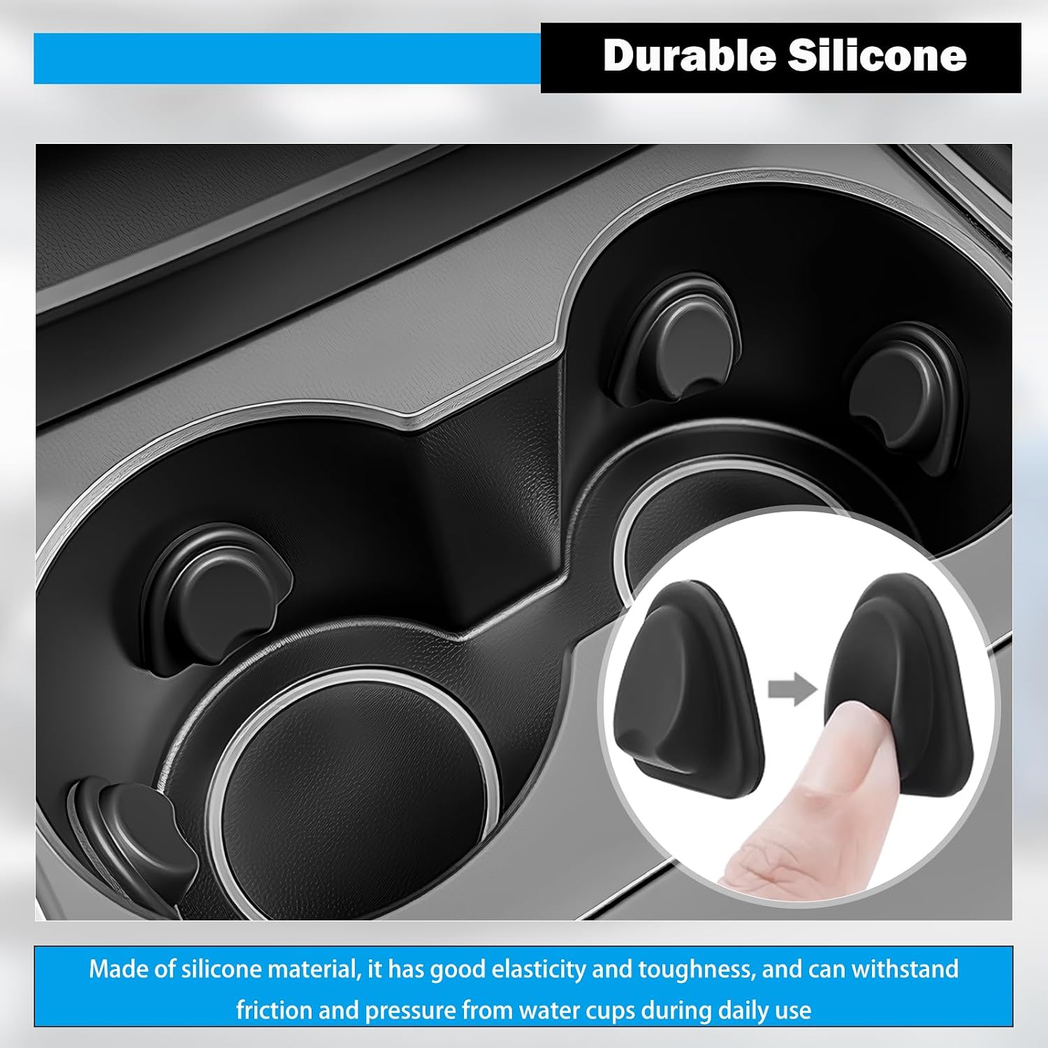 6 Pack Silicone Car Cup Holder Insert,Soft Cupholder Insert for Car to Avoid Spills and Reduce Annoying Noise,Universal Automotive Cup Holders Pad for Most Cars Trucks and SUVs