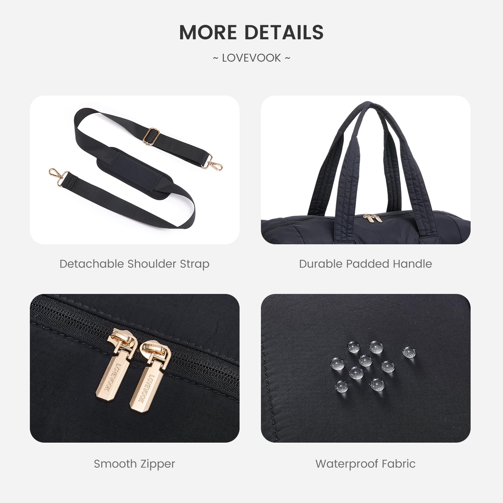LOVEVOOK Reisetasche, Schwarz, Extra Large