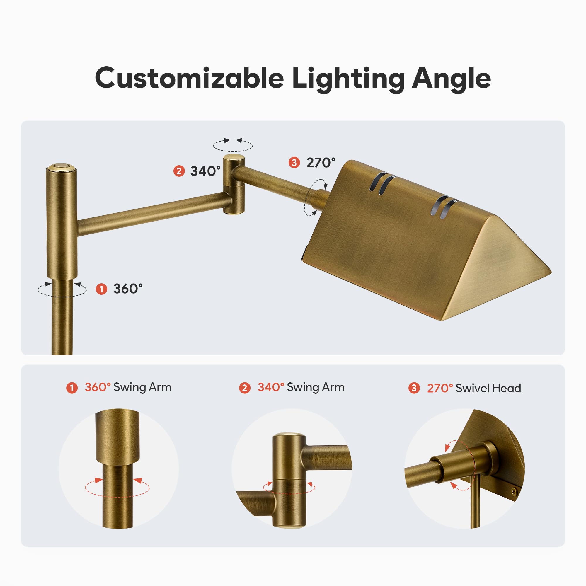 VONLUCE Dimmable LED Floor Lamp, 56