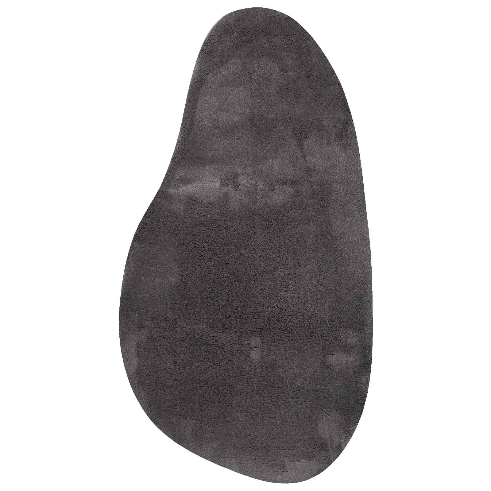 HUARTE – Alfombra gris antracita 80 x 150 cm – Alfombra tejida suave de poliéster para salón, dormitorio y pasillo – Antideslizante, lavable y plegable – Moderna pelo corto
