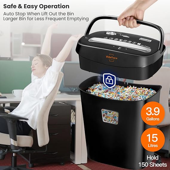 Vidateco 10 Sheet Mini Cut Paper Shredder for Home Office