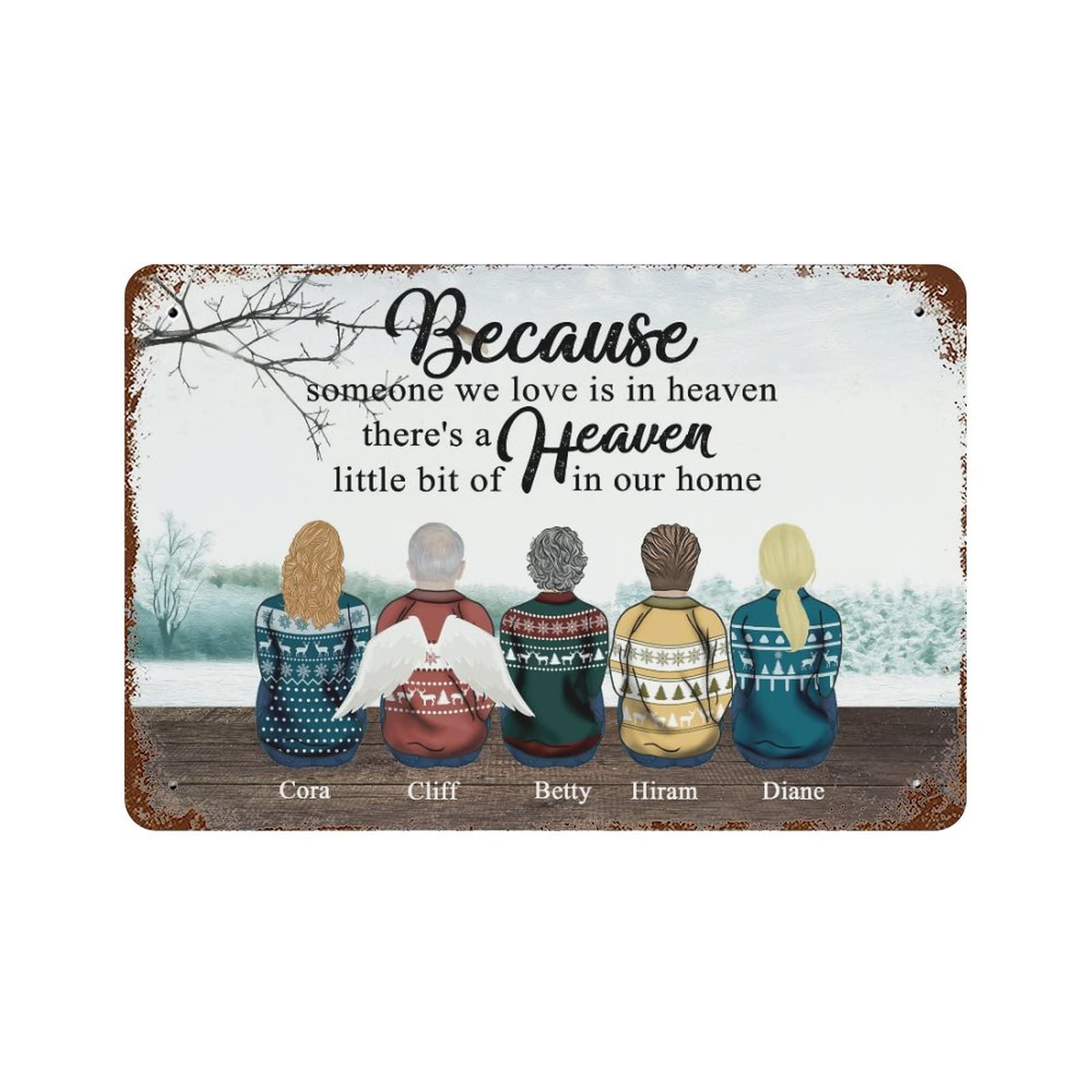 Panneau aluminium personnalisé souvenir deuil décoration murale 30x45