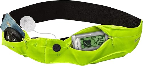 Miniatura 9 de Athlé - Cinturón de bomba de insulina, 2 bolsillos elásticos para bomba de insulina, Epipen, teléfono, cartera, tarjetas y más, correa de cintura