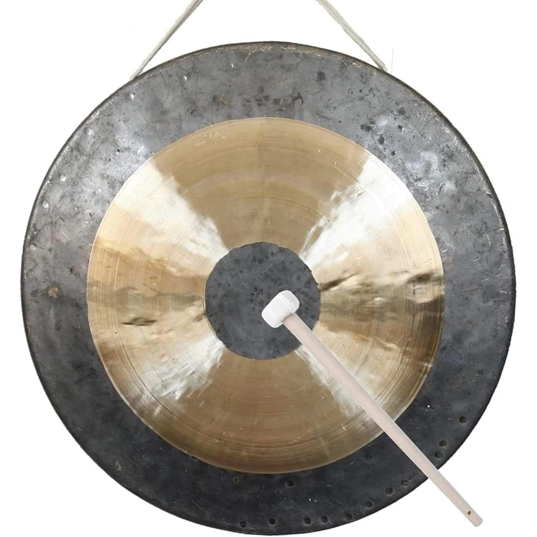 Gong in rame con martello, strumento tradizionale cinese per meditazione, relax e decorazione domestica, 30 cm