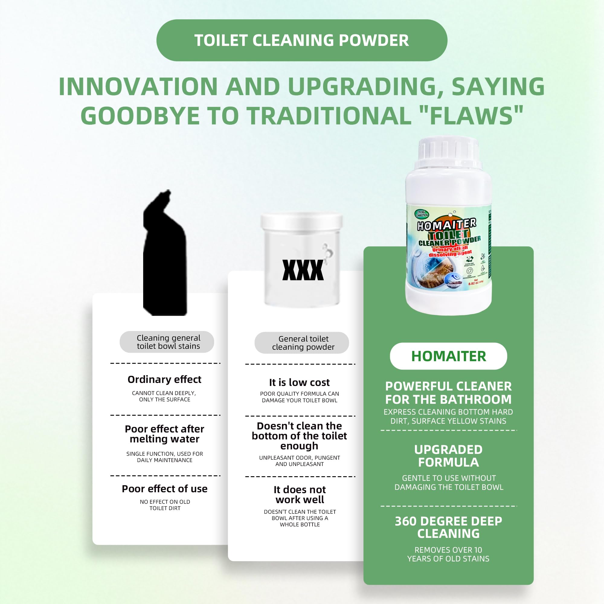 Pietra pomice per la pulizia del water, detergente per WC, rimozione di calcare, depositi di calcare e ruggine adatto per la pulizia della toilette (1 powder+2 Pumice)