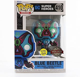 Funko Pop DC Super Heroes Blue Beetle #410 Glow in The Dark Gamestop Exclusive