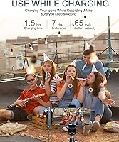 Vista 7 de PQRQP Micrófono Lavalier inalámbrico profesional 3 en 1 para iPhone, Android, cámara, micrófonos inalámbricos, mini micrófono, calidad de sonido