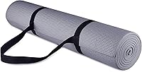Fitvids 1/4-Inch Thick Anti-Tear Yoga Mat with Carrying Strap - Non-Slip High-Density Foam, 68x24 Portable Exercise Mat