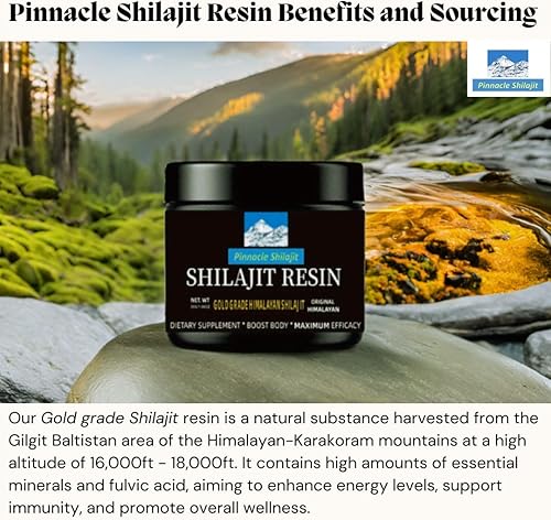Miniatura 2 de Pinnacle - Resina Shilajit de grado dorado de alta calidad, 100% puro del Himalaya Shilajit de Gilgit Baltistan, potente energía natural, enfoque y