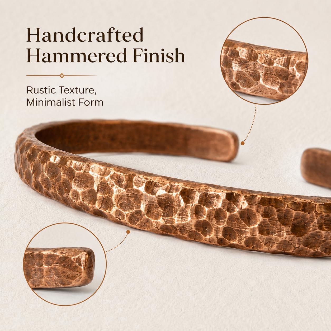 LIU JUN Copper Tensor Bracelet For Men Women,Adjustable Hammered Open Balance Inspired Cuff Bracelet Minimalist Gift Jewelry - Image 3