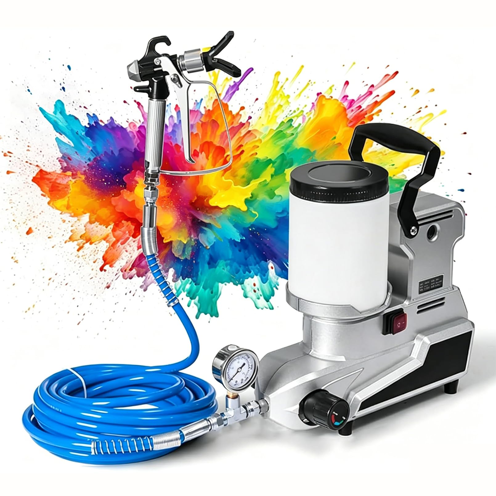 Pulvérisateur sans air haute pression 1600W avec pistolet à débit 2,5 L/Min