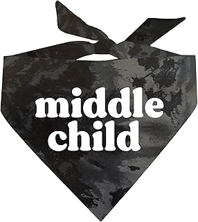 Middle Child Scrunch Tie Dye Triangle Dog Bandana (Assorted Colors)
